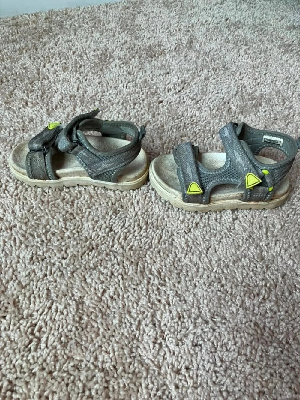FREE W/ ANY PURCHASECarter's Gray Kids Open-Toe Sandals with Neon Yellow Accents